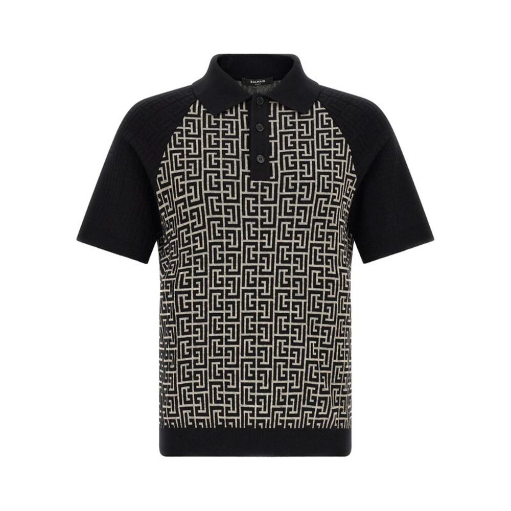 Balmain Bicolor Cotton Polo Men's Shirt